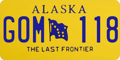 AK license plate GOM118