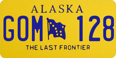 AK license plate GOM128