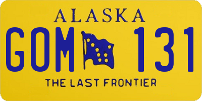AK license plate GOM131