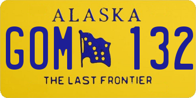 AK license plate GOM132