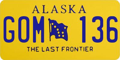 AK license plate GOM136