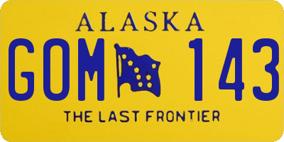 AK license plate GOM143