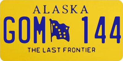 AK license plate GOM144
