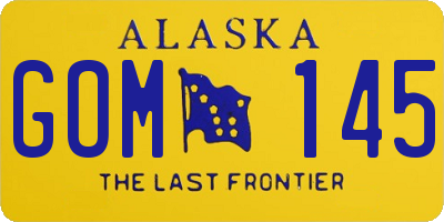 AK license plate GOM145