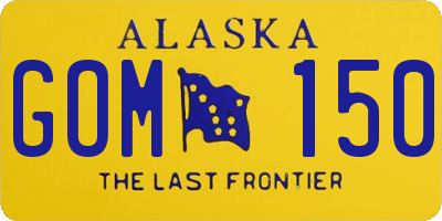 AK license plate GOM150