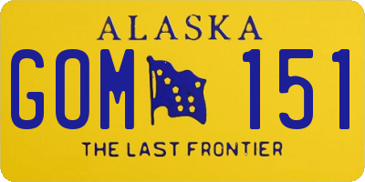 AK license plate GOM151
