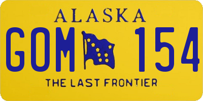 AK license plate GOM154