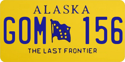 AK license plate GOM156
