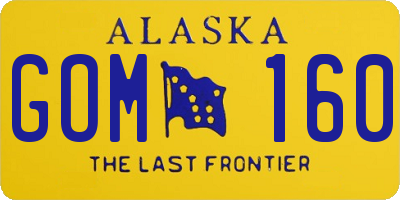 AK license plate GOM160