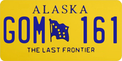 AK license plate GOM161