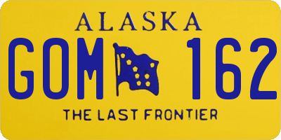 AK license plate GOM162