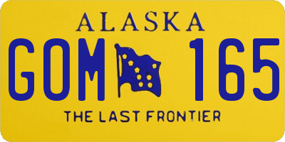 AK license plate GOM165