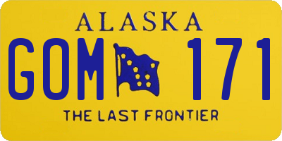 AK license plate GOM171