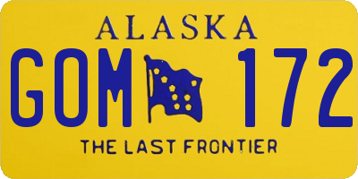 AK license plate GOM172