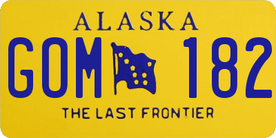AK license plate GOM182
