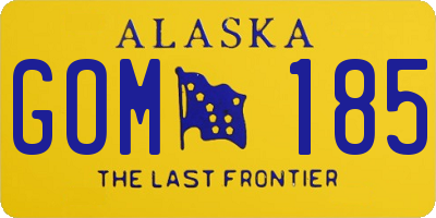 AK license plate GOM185