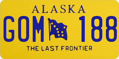 AK license plate GOM188
