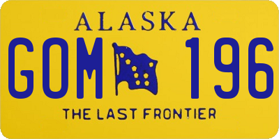 AK license plate GOM196