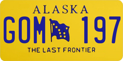 AK license plate GOM197