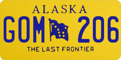 AK license plate GOM206