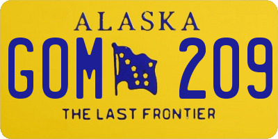 AK license plate GOM209