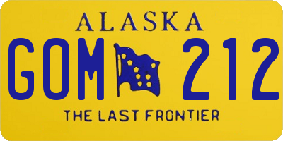 AK license plate GOM212