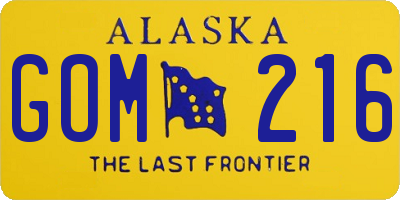 AK license plate GOM216