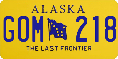 AK license plate GOM218