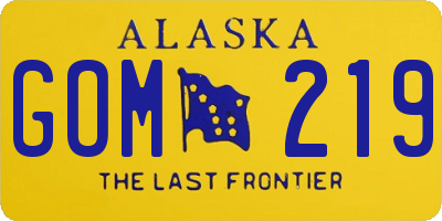 AK license plate GOM219