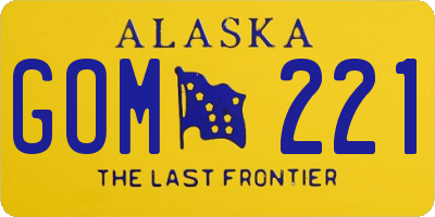 AK license plate GOM221