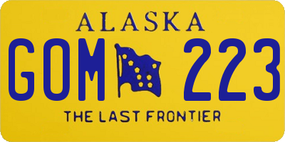 AK license plate GOM223