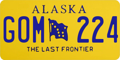 AK license plate GOM224