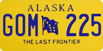 AK license plate GOM225