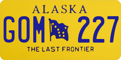AK license plate GOM227