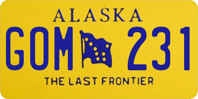 AK license plate GOM231
