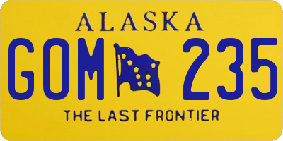 AK license plate GOM235