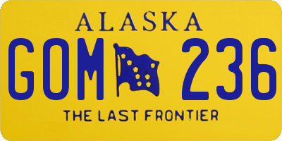 AK license plate GOM236