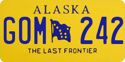 AK license plate GOM242