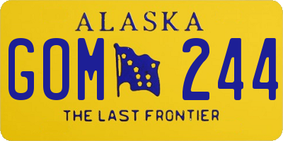 AK license plate GOM244