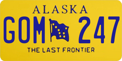 AK license plate GOM247