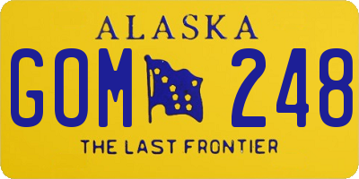 AK license plate GOM248