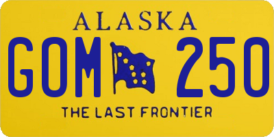 AK license plate GOM250