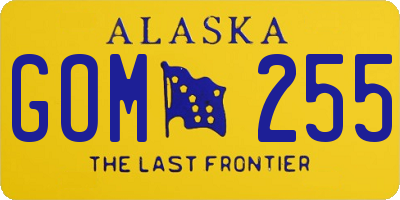 AK license plate GOM255