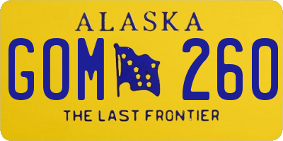 AK license plate GOM260