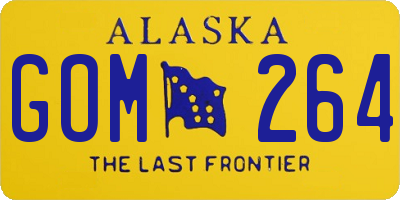 AK license plate GOM264