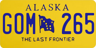 AK license plate GOM265