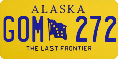 AK license plate GOM272
