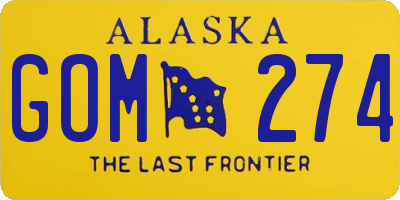 AK license plate GOM274