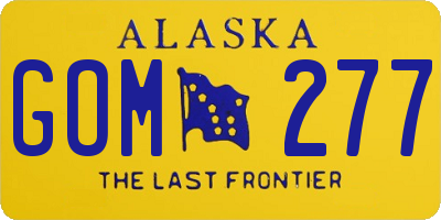 AK license plate GOM277
