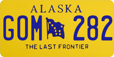 AK license plate GOM282